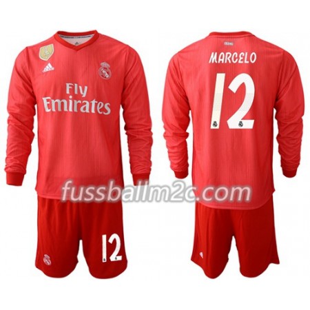 Fußballtrikots Real Madrid Marcelo 12 Kinder Ausweich Trikotsatz 2018-2019 Langarm